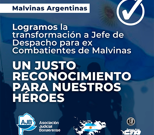 Logramos un justo reconocimiento para Nuestros Héroes. Hoy la Corte publicó la resolución que asciende a Jefe de Despacho a los ex combatientes de Malvinas.