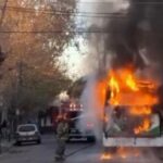 Voraz incendio en un colectivo de MOQSA