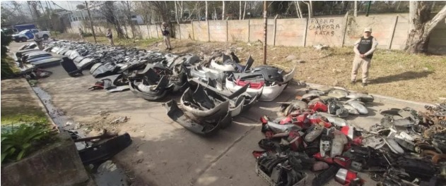 Desbaratan un desarmadero clandestino en La Ribera y detienen a dos personas