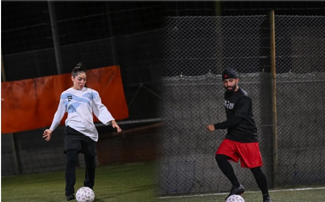 Arcángel jugó al fútbol 5 con María Becerra en Quilmes y celebró con mate y tortas fritas